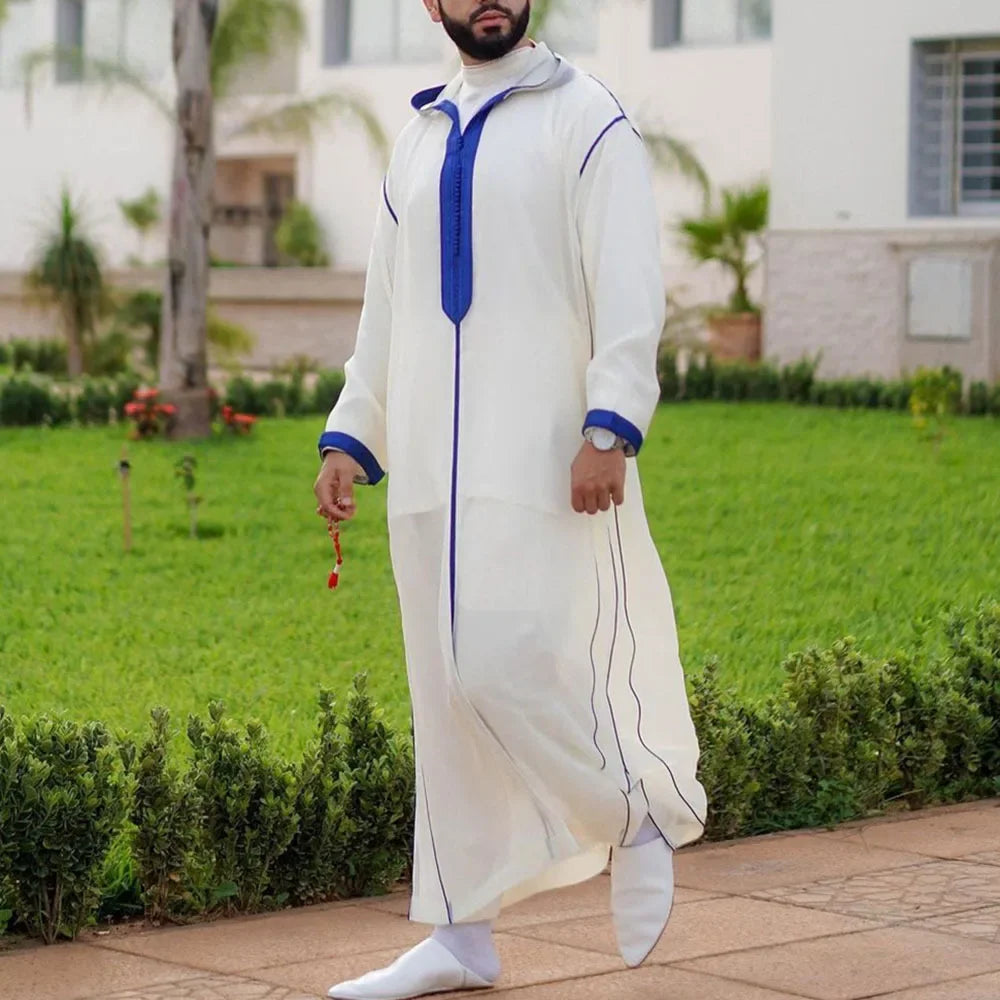 New 2025 Muslim Men Abaya Arabic Islamic Clothing Loose Shirt Robe Jubba Thobe