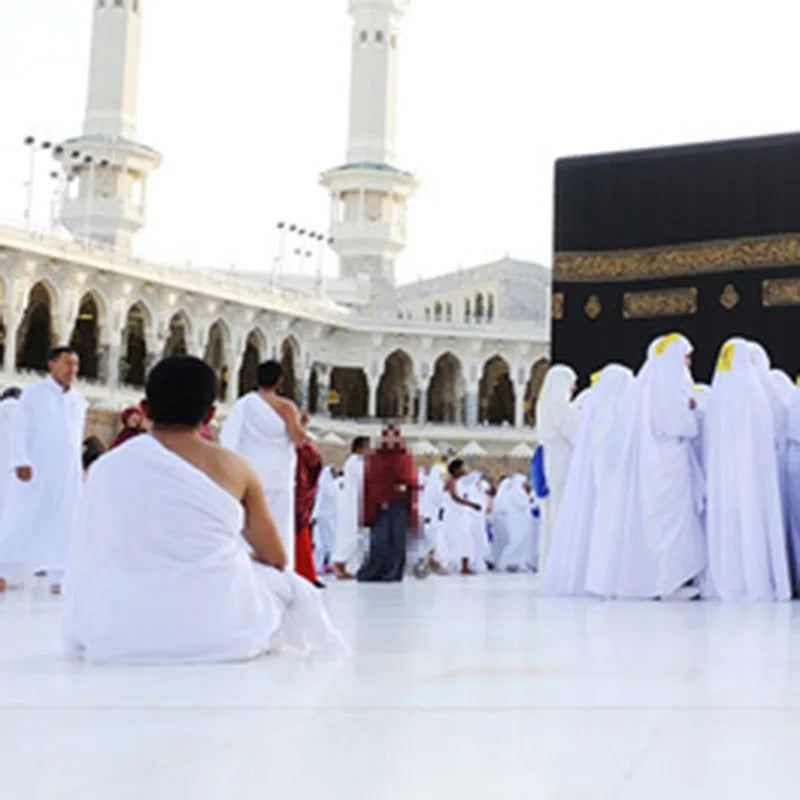 Hajj Towel Pilgrimage Towel Saudi Arabs Muslim Ihram  Pure Polyester Embossed White Wearing  A Cloak Towel Garment 1.1m * 2.1m