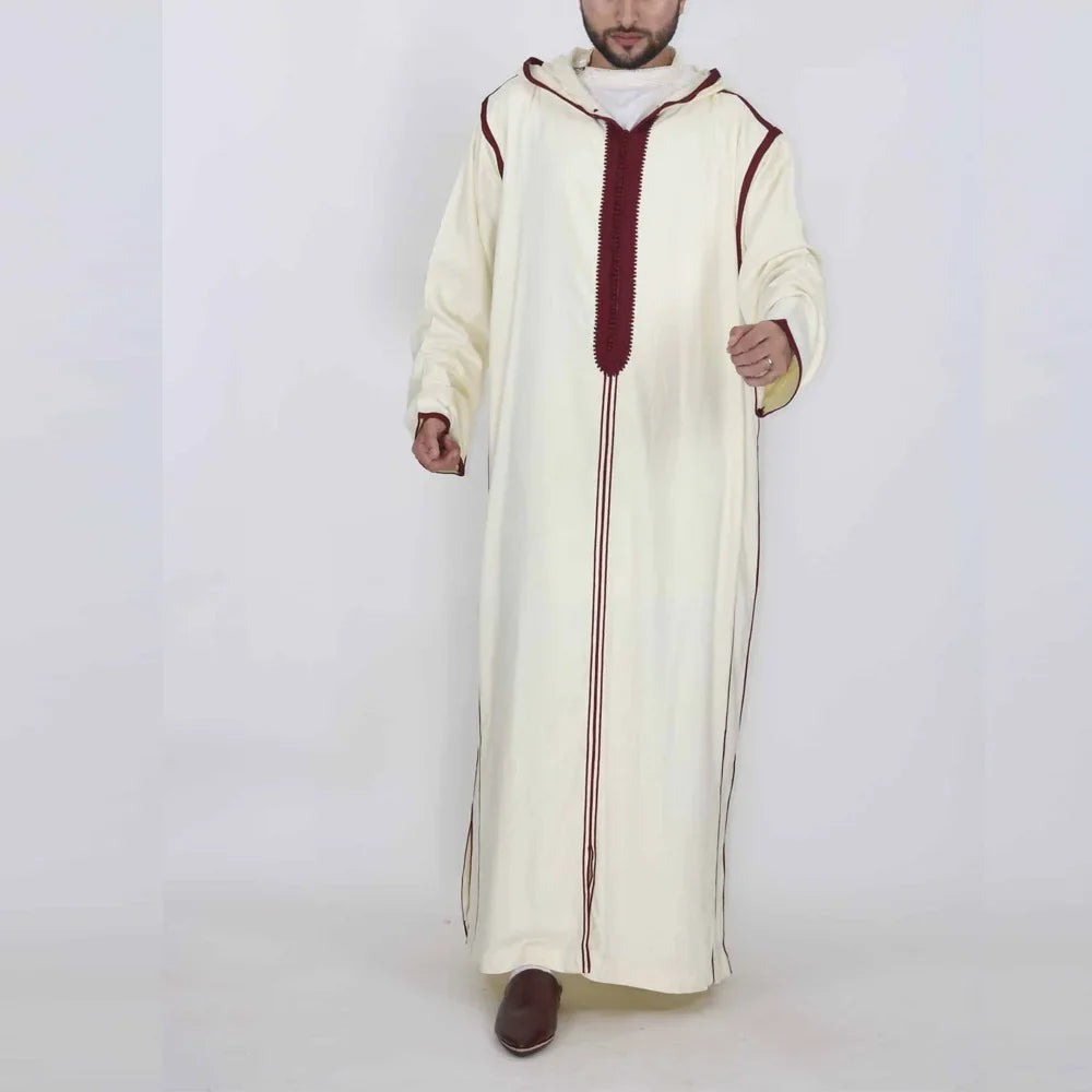 New 2025 Muslim Men Abaya Arabic Islamic Clothing Loose Shirt Robe Jubba Thobe