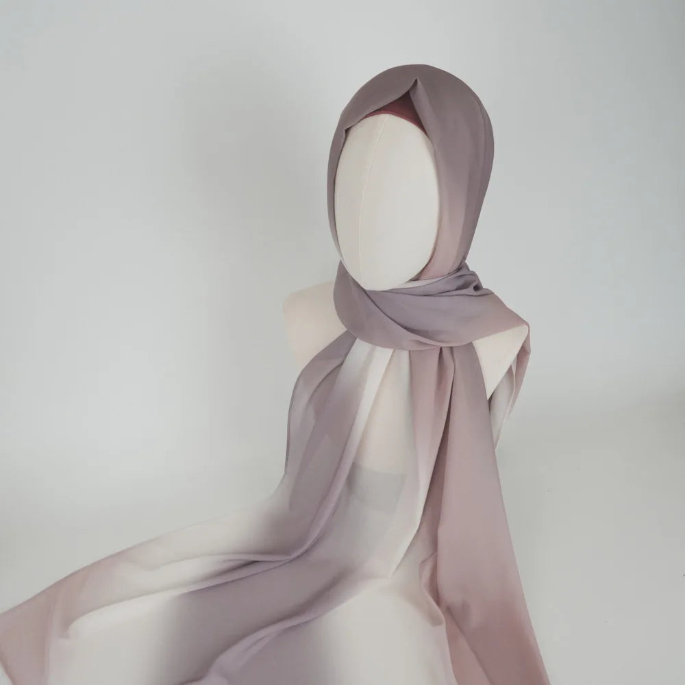 New Gradient Tie-dye Chiffon Scarf Hijabs for Women