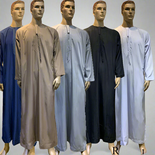 Long Sleeve Aman Abaya 1Piece Jubba Thobe For Men