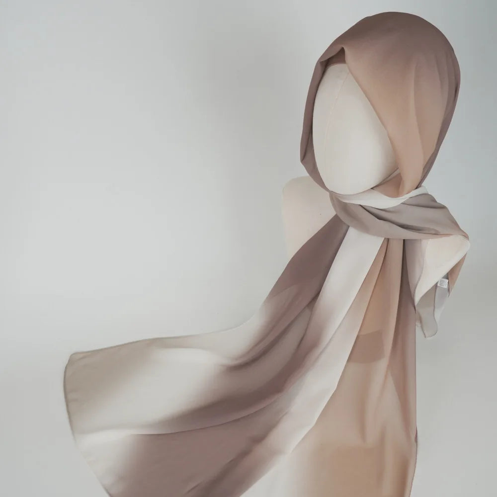 New Gradient Tie-dye Chiffon Scarf Hijabs for Women