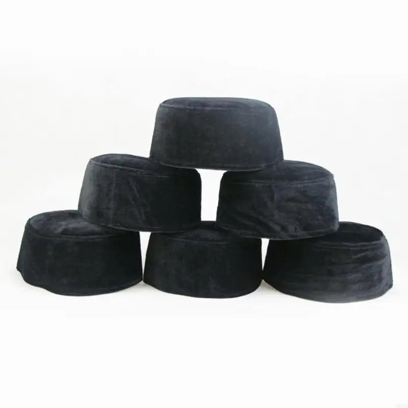 Balck Solid Muslim Prayer Cap